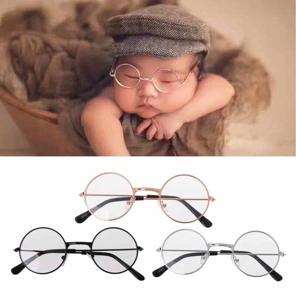 Newborn Baby Clothing Accessories Girl Boy Flat Glasses Photography Props Gentleman Studio