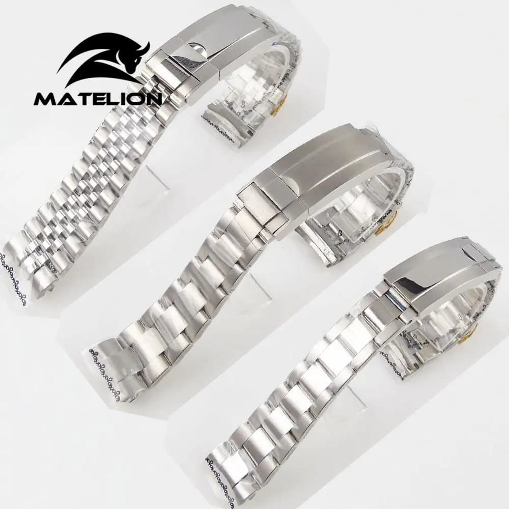 20mm Jubilee Style Watch Strap Watchband Brushed/Polished Stainless Steel Bracelet Spare Parts fit Oyster  40MM sub case