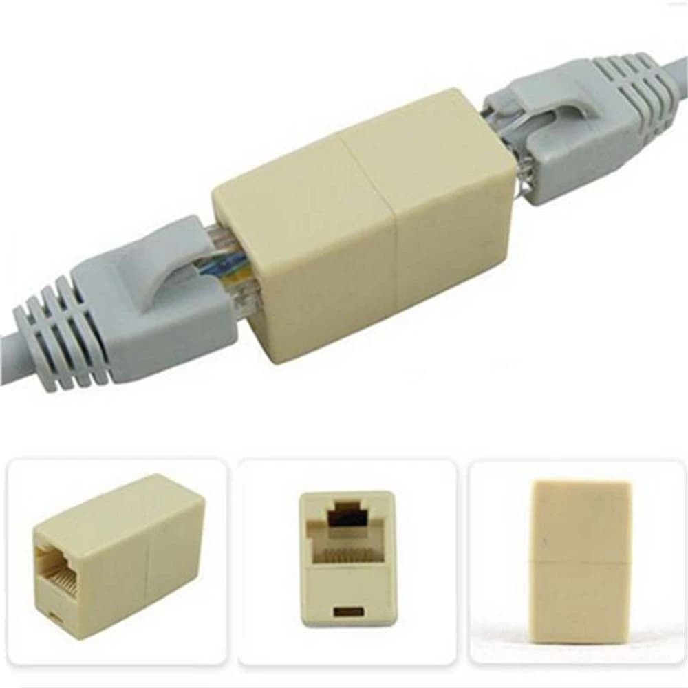 5Pcs Cat5 RJ45 Coupler Jointer Network Cable Extender Adapter Connector for Ethernet Cable Female to Female
