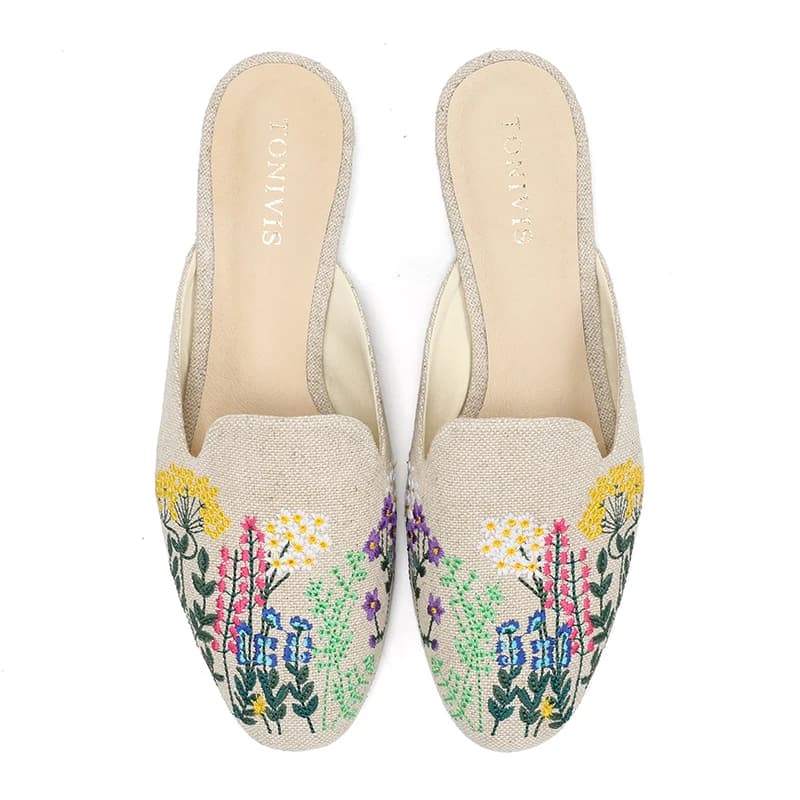 2021 Terlik Slides Hemp Rubber Spring/autumn Canvas Zapatos De Mujer Unicornio Mules Slippers For House Dearfoam Girls