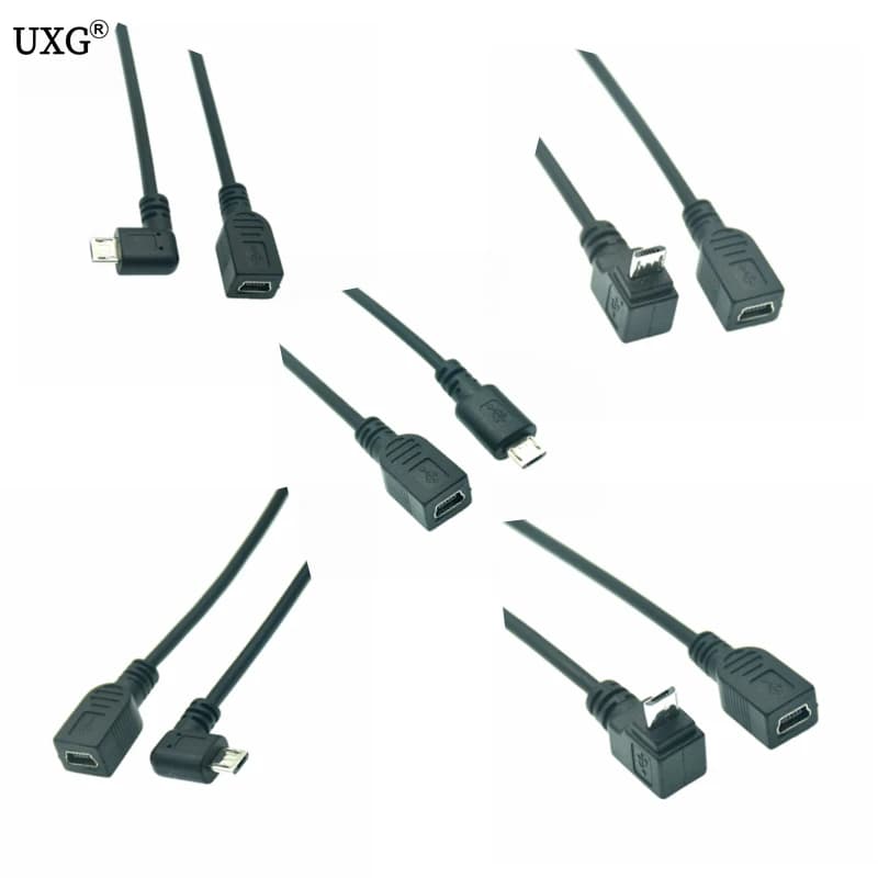 0.1M 10cm Mini USB T port 5pin Female to Micro USB Male Connector Adapter Charging data Short Cable for phones MP3 MP4