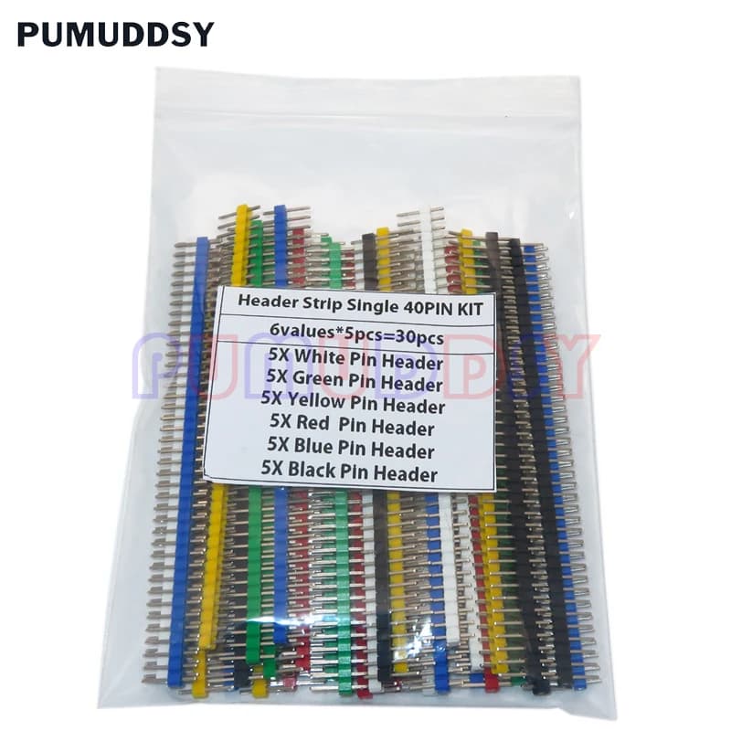 30PCS 40 Pin Breakable Pin Header 2.54mm Single Row Male Header Connector Kit PCB Pin Strip For Arduino