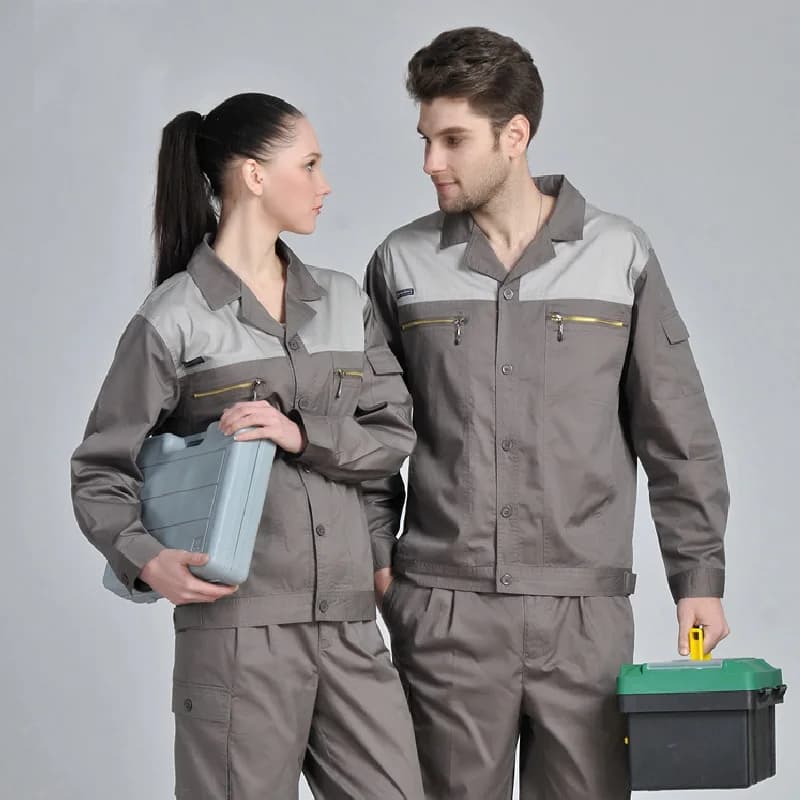 Work Clothing Set Men Dust Proof Factory Repairman Tooling Porter Staff Suit Electrician Safety Male Workshop Durable Uniforms