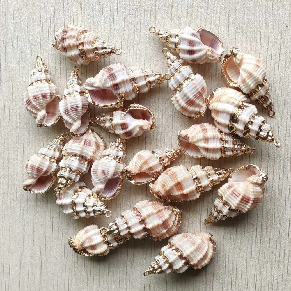 Fashion good quality natural Shell Conch Charms Pendants for Diy necklace bracelet Accessories Making Wholesale 20pcs/lot