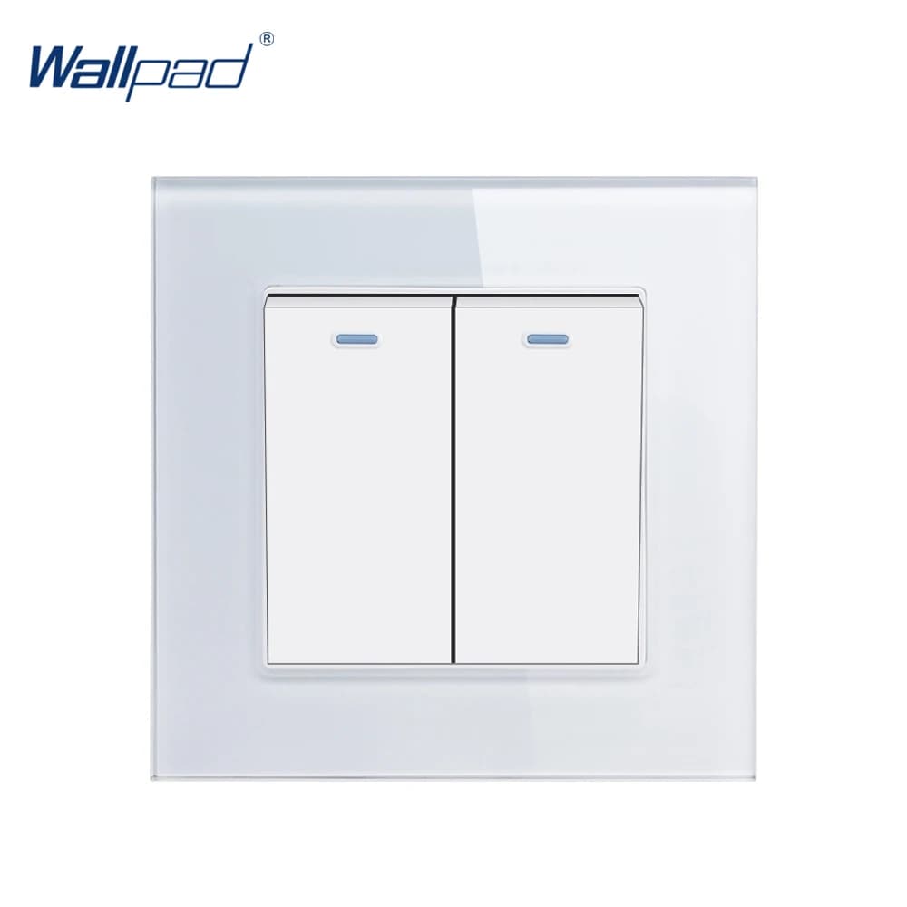 2 Gang Intermediate Switch Wallpad Crystal Glass 110V-250V EU UK 2 Gang Multi Control Rocker Push Button Switch