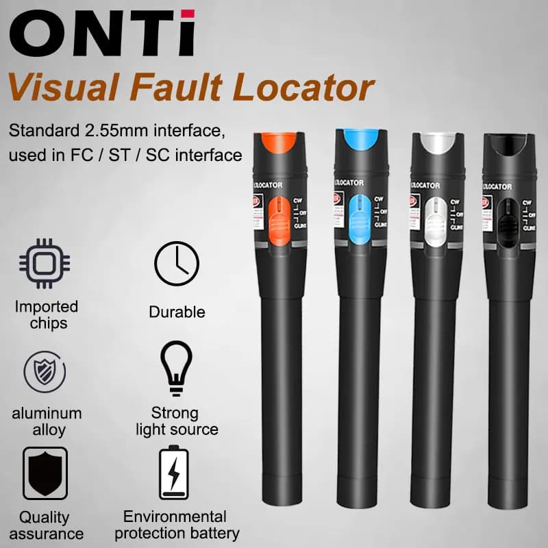 ONTi 30MW/20MW/10MW/5KM Visual Fault Locator,Fiber Optic Cable Tester 5-30KM Range,Type SC/FC/ST