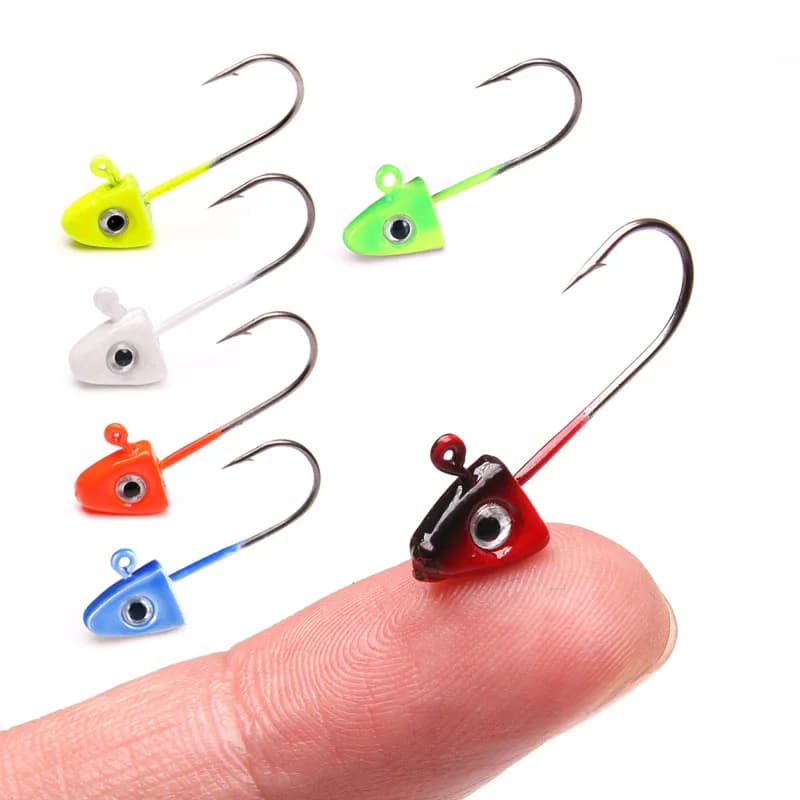 10pcs/lot 1.6g Jig Head Fishing Hooks  Lure Barbed Hook Hook Fishing Tackle Crankbaits Tackle fishing accessories 3D eyes