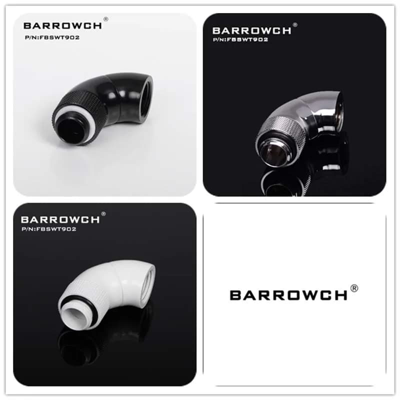 Barrowch PC water cooling Rotary Fittings 90 degree tube connector male to female 2 way  Adapter water cooler heatsink FBSWT902