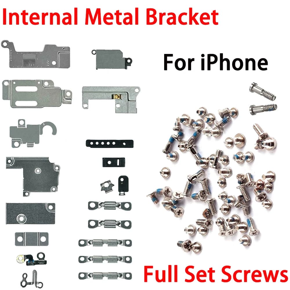 All Screws + Complete Small Metal Internal Bracket Shield Plate Kit For iPhone 5s 6 6P 6s 6sPlus 7 7P 8 8Plus X XS XR XSMax