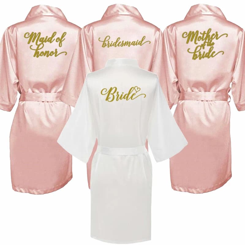 dusty pink bride robe satin robe women bridal pajamas wedding bridesmaid gift mother sister of the bride groom robes