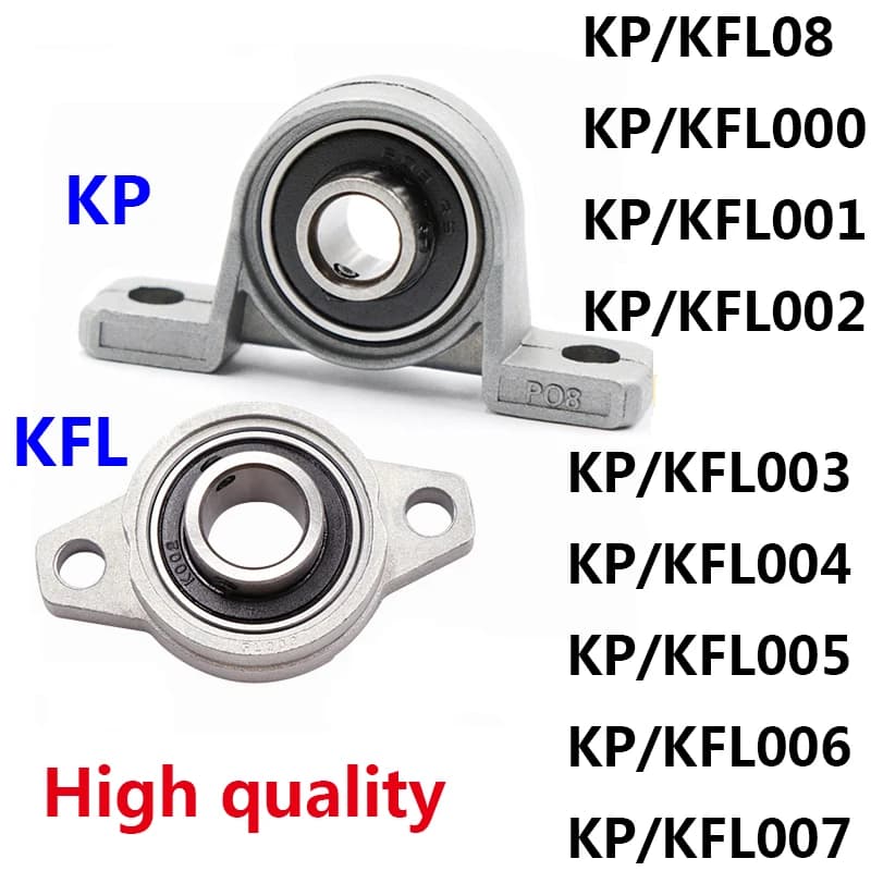 1pcs Zinc Alloy Diameter 8mm To 35mm Bore Ball Bearing Pillow Block Mounted Support Kfl08 Kfl000 Kfl001 Kp08 Kp000 Kp001 Kp002