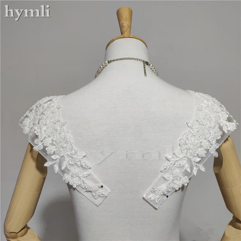 Exquisite Detachable Handcrafted Beaded Cap Sleeve Lace Straps for Wedding Dresses Vintage-Inspired Bridal Accessories