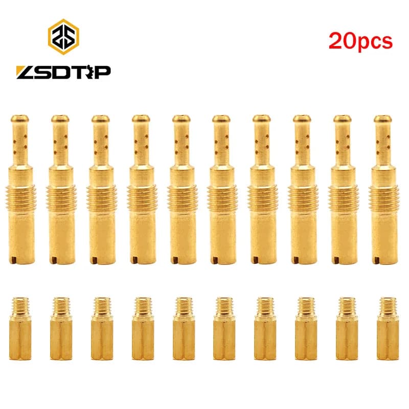 ZSDTRP 20pcs Carburetor Main/Pilot Jet Vice Injector Nozzle For PWK PWM PE PD PJ FCR-MX CV CVK CRS Motorcycle Carburetor Jets