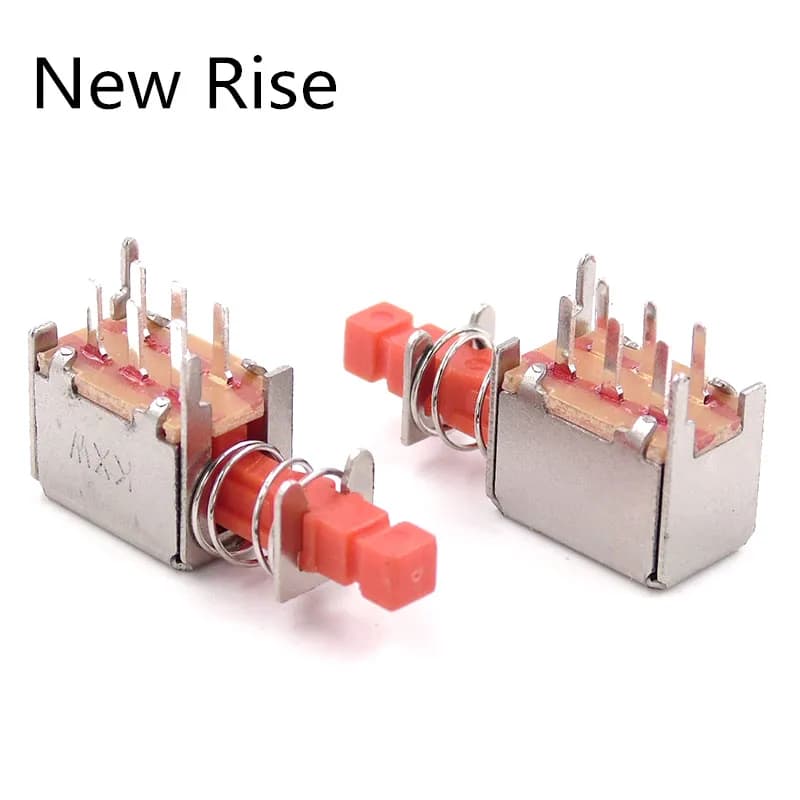 10Pcs Directly key switch A03 PS-22F03 6pins self-locking Red