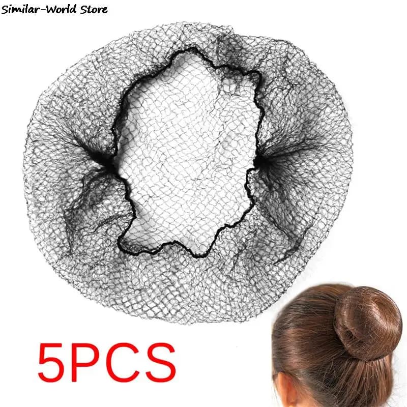 5pcs Hair Nets Invisible Elastic Edge Mesh Hairnet Ballet Bun Hair Nets Mesh Dance Skating Snoods Hair Net Bun Cover