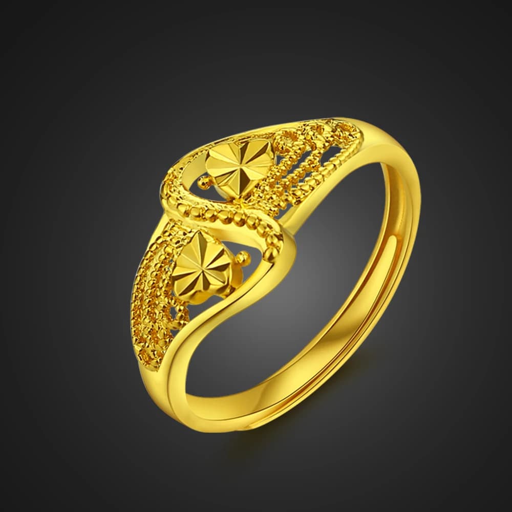 Elegant Female Gold Ring Pattern Carving Heart Design 100% 925 Sterling Silver Popular Ring Jewelry Wedding Gift Bijoux