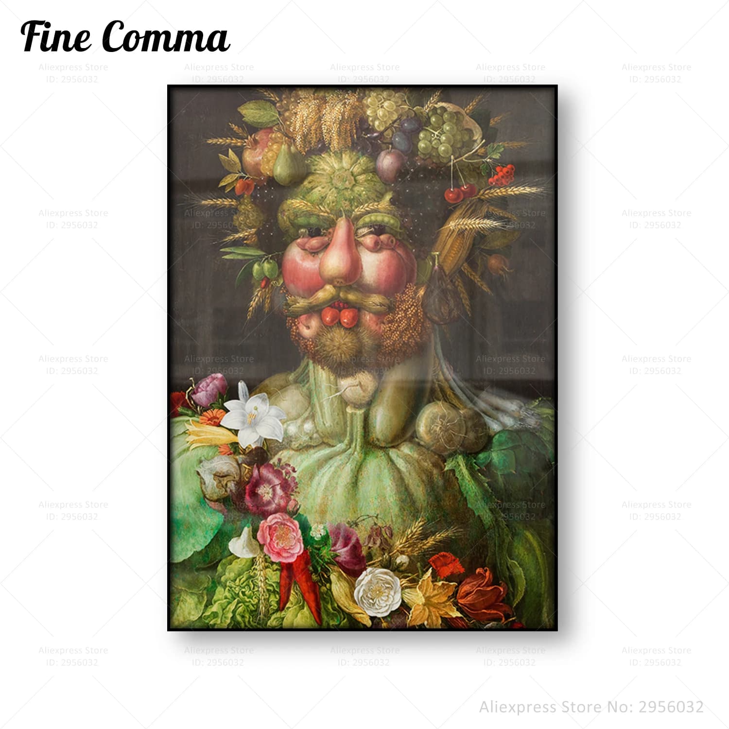 Rudolf II and Vertumnus Giuseppe Arcimboldo Vintage Poster Fruit Portrait Oil Painting Antique Wall Art Canvas Print Home Decor