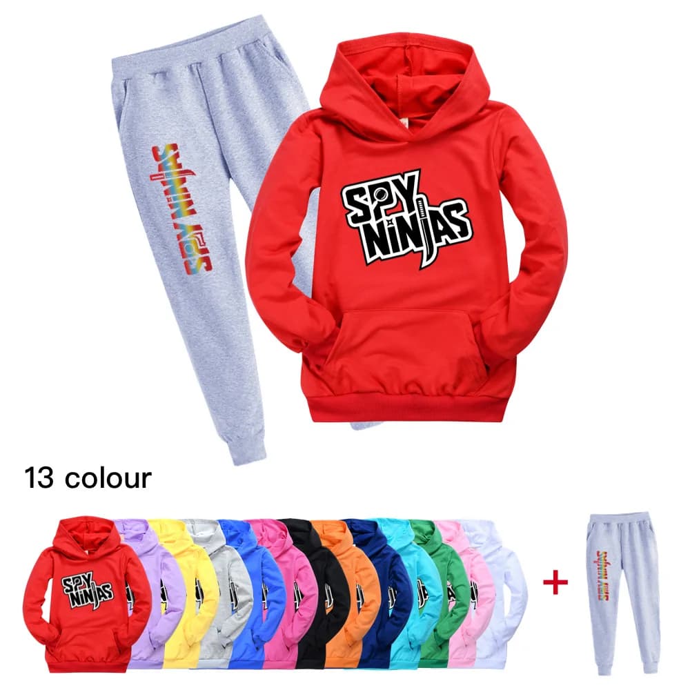 Spring Autumn SPY NINJA Baby Boys Girls Clothes Children Cartoon Sports Sets Toddler Clothing Kids T-Shirt+Pants Tracksuits Suit