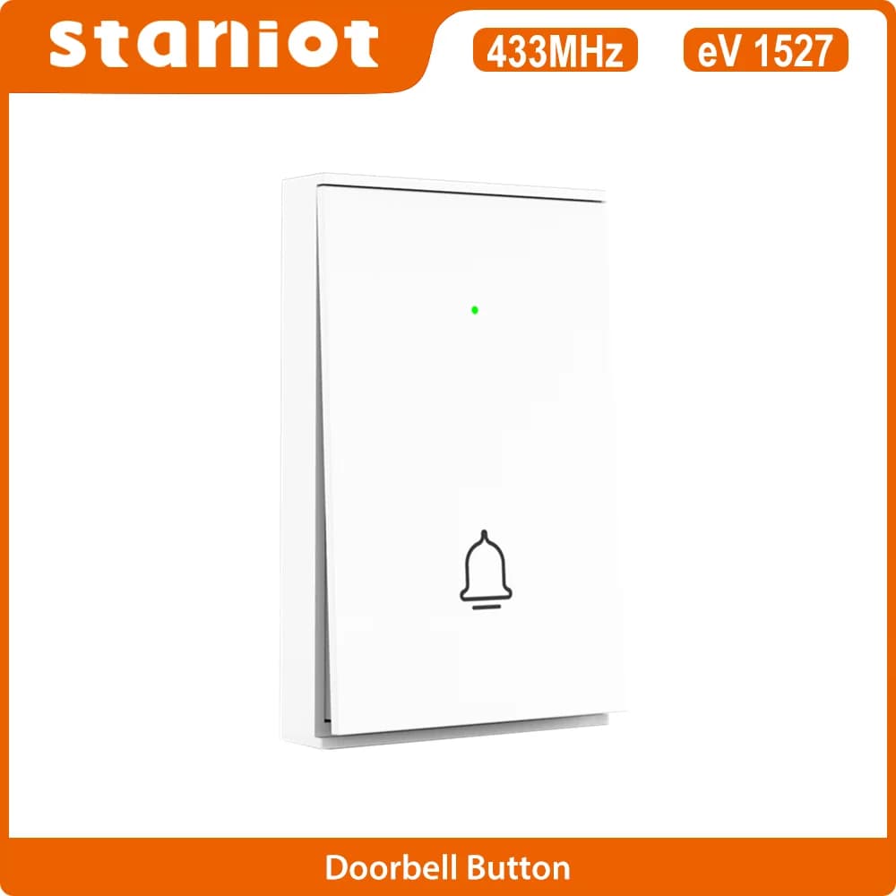 Staniot 433MHz Welcome Intelligent Wireless Doorbell Smart Door Bell Button with Battery for Home Burglar Security Alarm System