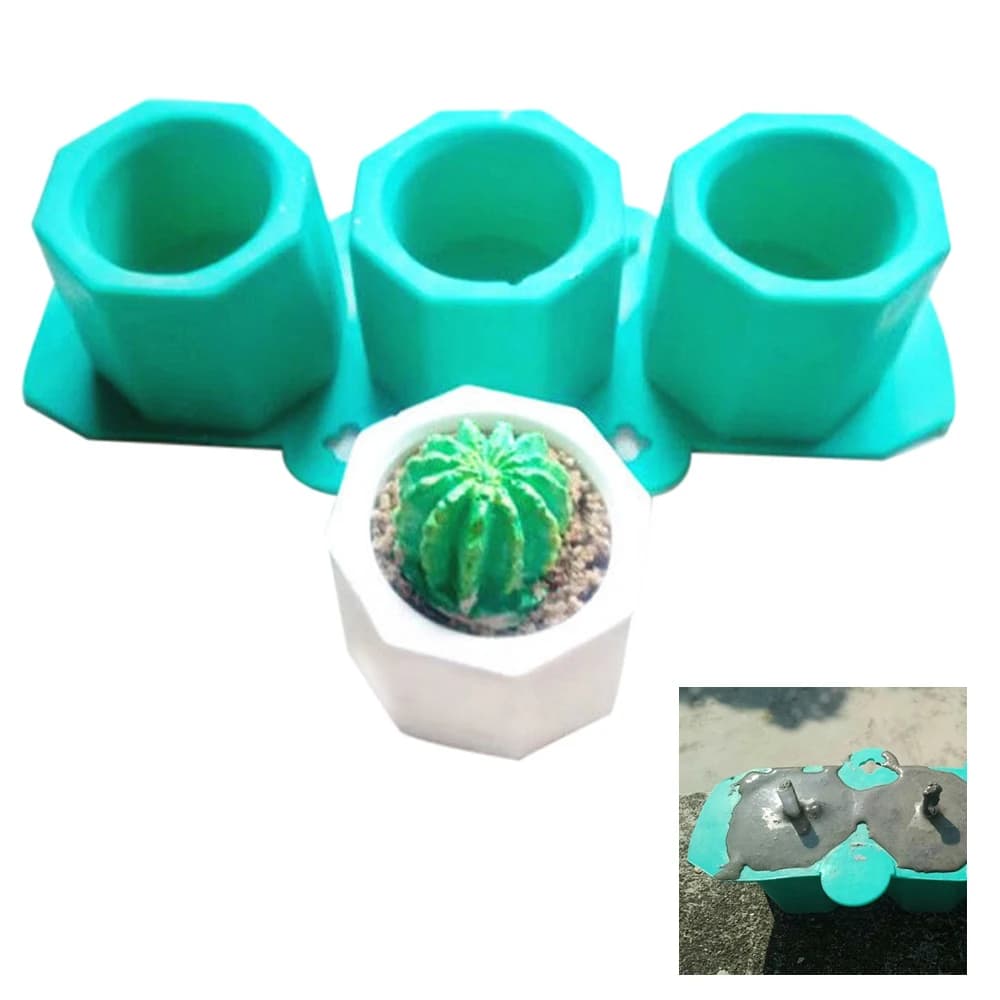 Concrete Molds Silicone Cactus Flower Pot Mold Ceramic Clay Craft Casting Concrete Cup Mould Supplies for Home Gardening