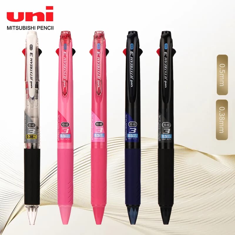 1pcs Japan Uni Multi-function SXE3-400 Three-color Pen Jetstream Oil Pen 0.38/0.5mm Special for Student Marking