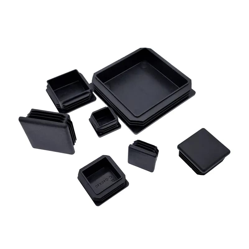 2Pcs Steel square pipe plug Plastic Furniture Leg plug Anti Slip Feet Protector Pad tube cap plug cap Black plug