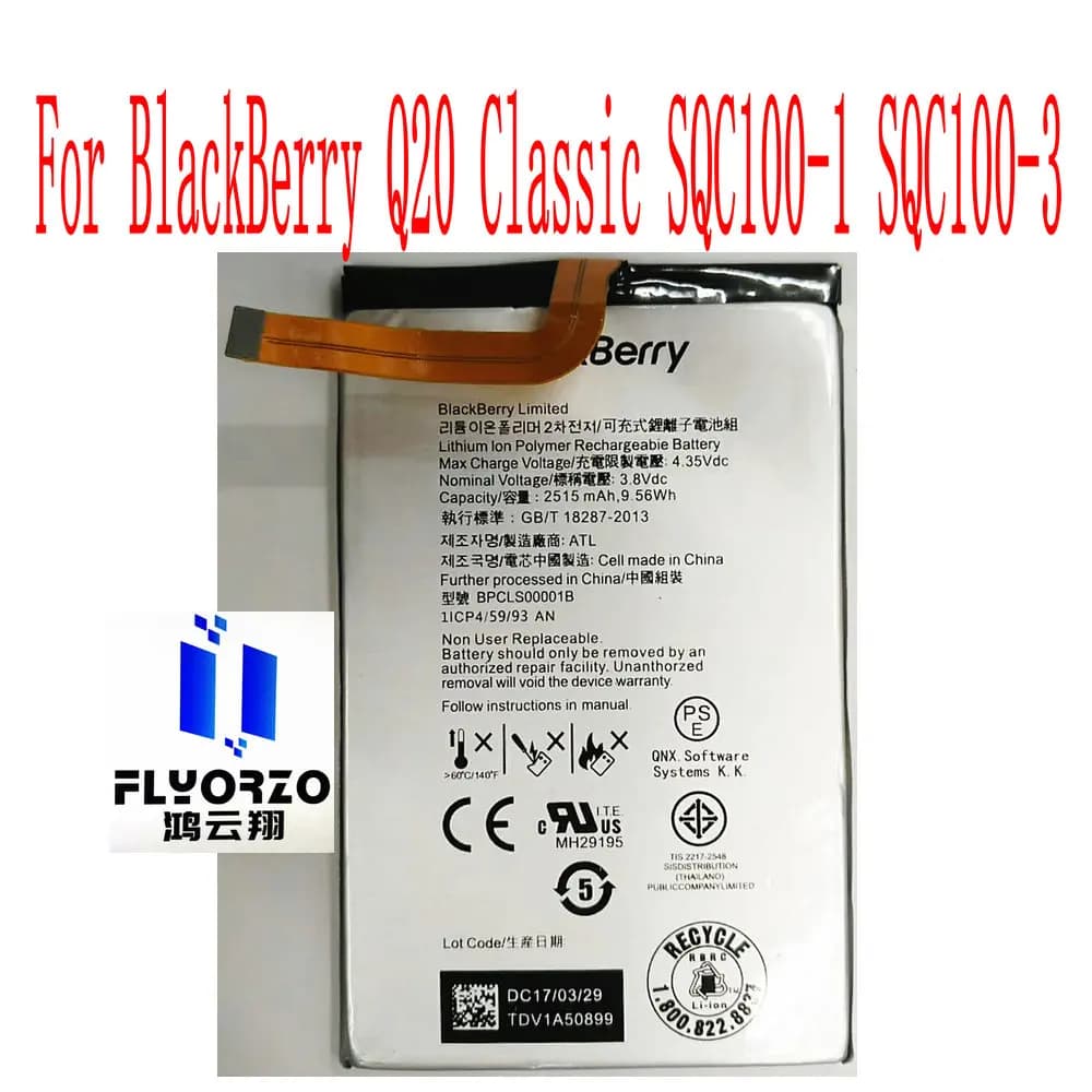 New BPCLS00001B Battery For BlackBerry Q20 Classic SQC100-1 SQC100-3 Mobile Phone