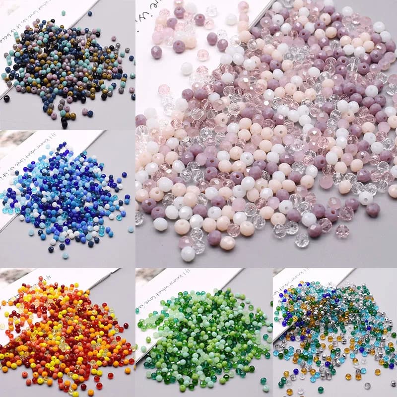 New style Mixed Color 4mm Crystal Glass Beads Rondell Faceted Glass Beads Loose Spacer Beads for Jewelry Making DIY Bracelet