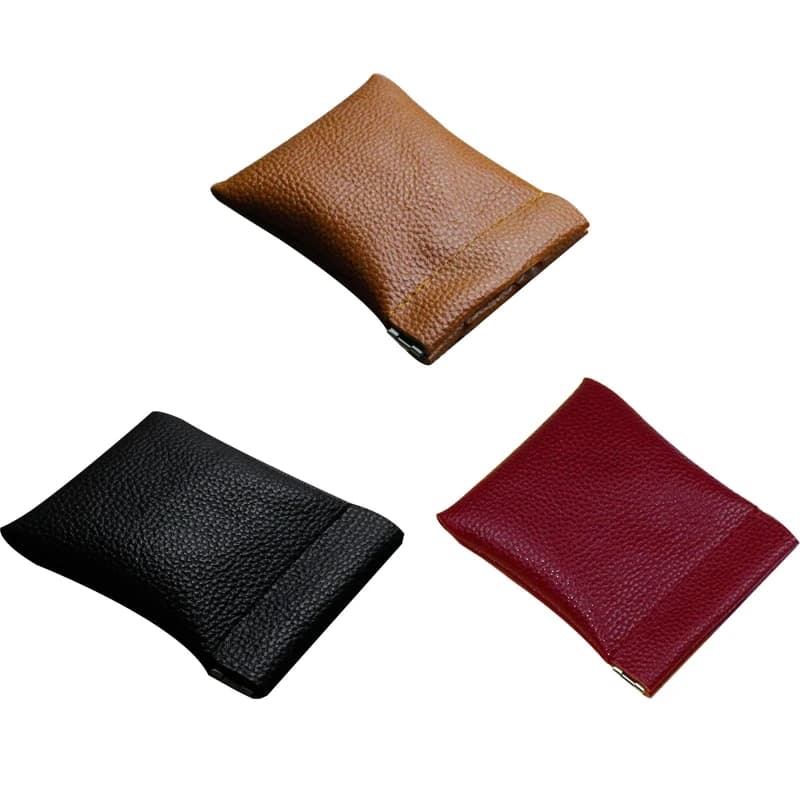 PU Leather Coin Purse Earbuds Earphone Holder Pouch Wallet Change for Women Men 77HE