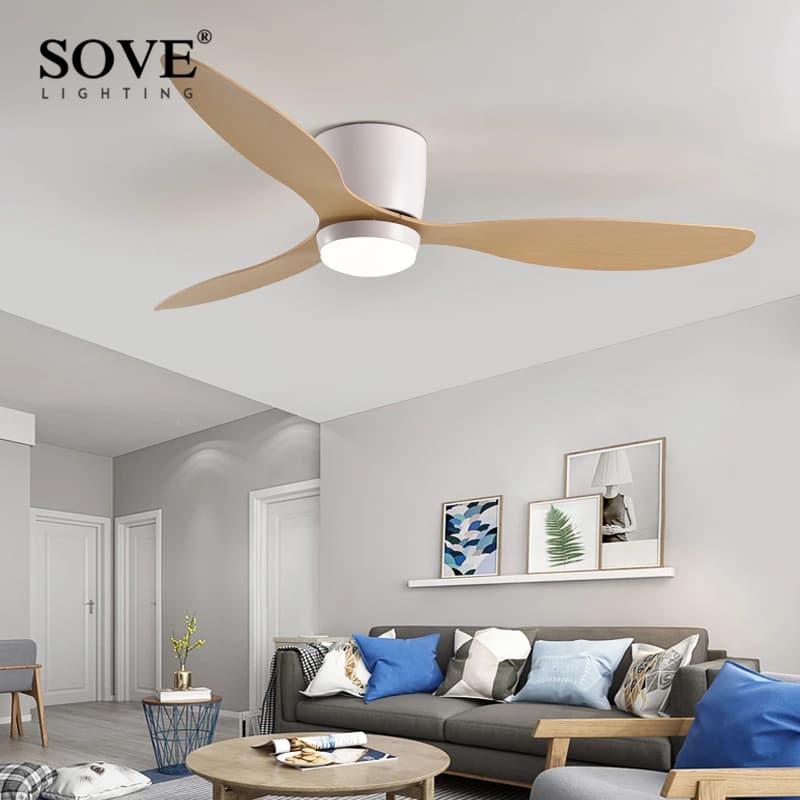 SOVE Modern White Ceiling Fan With Led Light Ceiling Light Fan Ceiling Fans With Lights Led Fan Lamp Remote Control