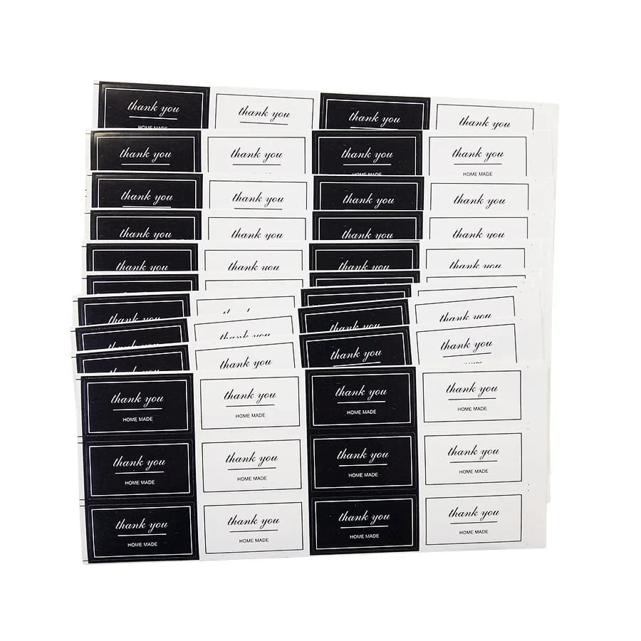 100 Pcs/lot Vintage Black White "Thank You" Series Seal Sticker For Baking DIY Package Label Decoration Label Sticker Retail