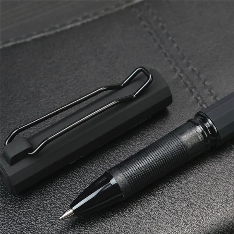 2PCS Matte Black 0.7mm Gel pen Business senior signature pen Simple and beautiful clip Office school writing stationery
