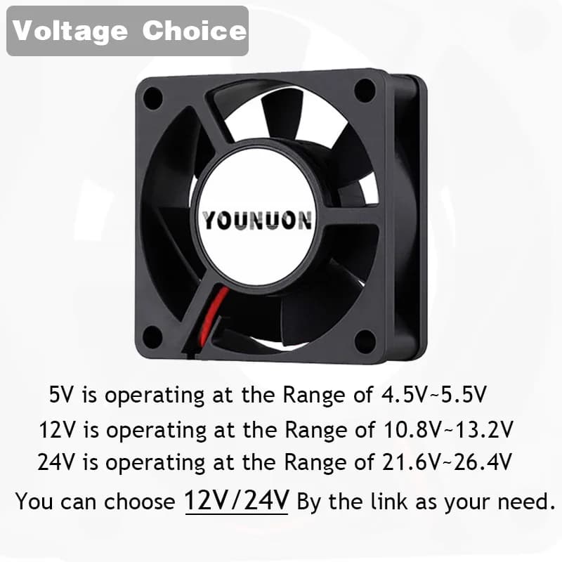 1PCS Dual Ball Bearing 60x60x20MM Cooling Fan 60mm DC Brushless Cooling Cooler Fan 6020 DC Fan for PC Laptop  Computer 60mmx60mm