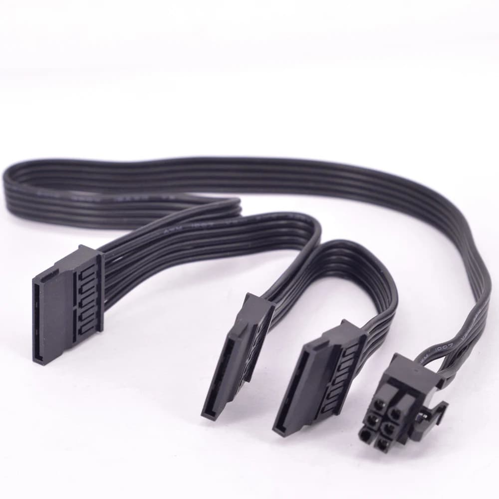6Pin Male 1 to 3 SATA 15Pin Female Power Supply Cable PCIe VGA Mining Sata Adapter Card Power Port For Seasonic KM3 Series