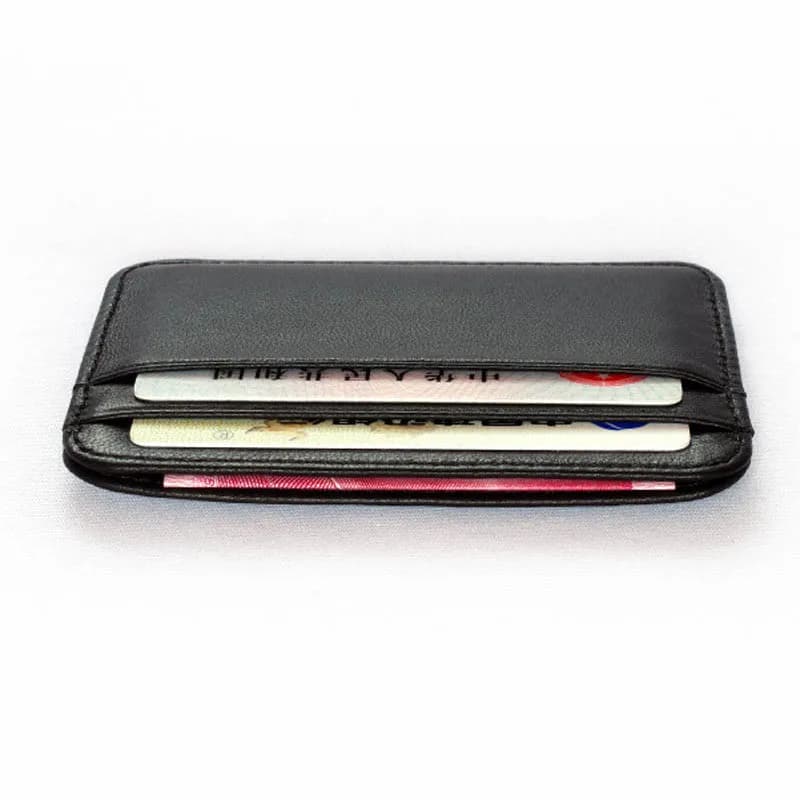 Slim 100% Sheepskin Genuine Leather Men's Wallet Male Thin Mini ID Credit Card Holder Small Cardholder Purse For Man