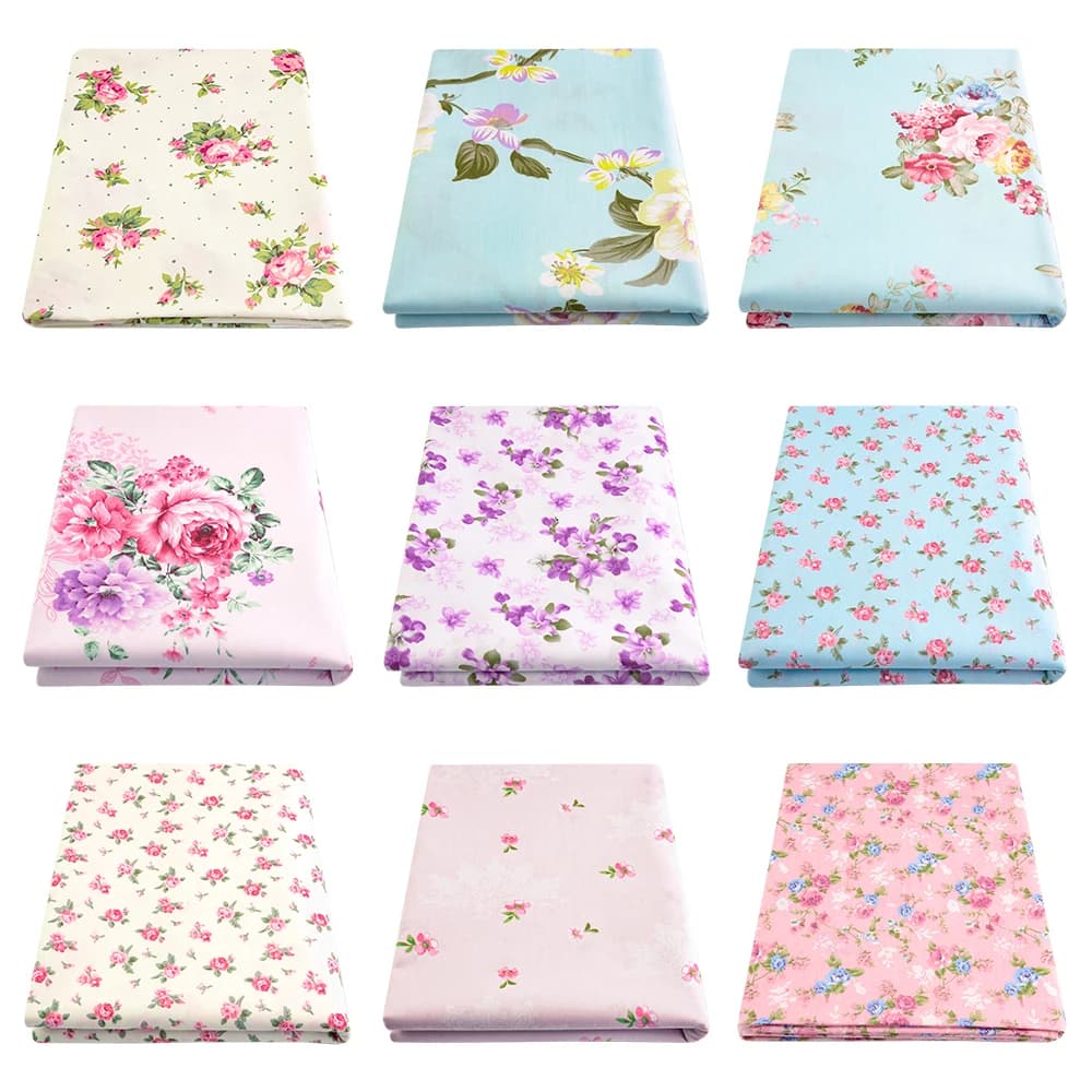 Rose Floral Cotton Fabric Patchwork Quilting Sewing Cloth Craft Bedding Decoration Teramila Fabrics Tissue Clothing Home Textile