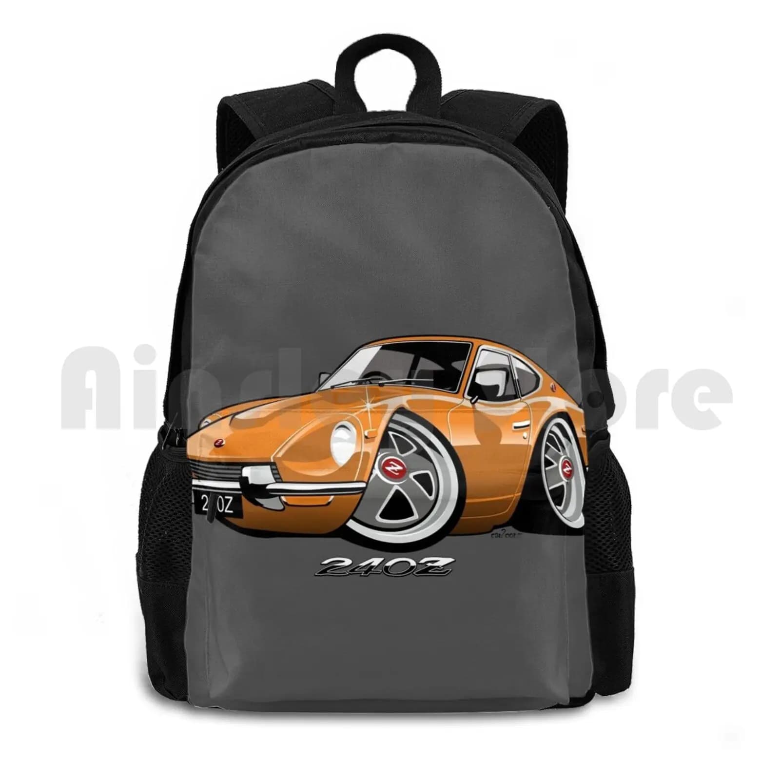 Datsun 240z Caricature Orange Outdoor Hiking Backpack Waterproof Camping Travel Datsun Nissan Fairlady 240z 240 Z 260z 260 Z