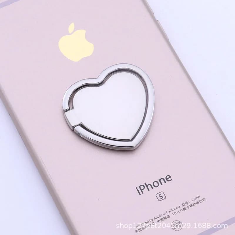 Multi-Functional Heart Shape Zinc Alloy Phone Socket, 360 Degrees Rotatable Finger Ring, Phone Holder for Universal Phone