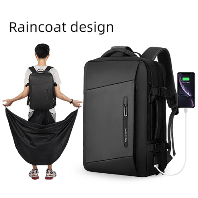 17 inch Laptop Backpack Raincoat Male Bag USB Recharging Multi-layer Space Travel Male Bag Anti-thief Mochila Рюкзак мужской sac