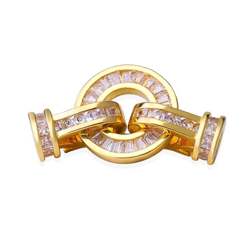 JUYA DIY Handmade Jewelry Findings Cubic Zirconia Fastener Clasps Connectors Accessories For Fashion DIY Jewelry Making Supplies