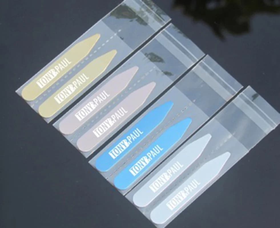 Personalized Stainless Steel Collar Bones Stiffeners Stays For Formal Shirts Custom Engraved name Logo Collar Stays Lettering