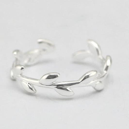 925 Sterling Silver Rings For Women Simple Leaves Open Ring Hypoallergenic Sterling Silver Jewelry Gifts For Girls