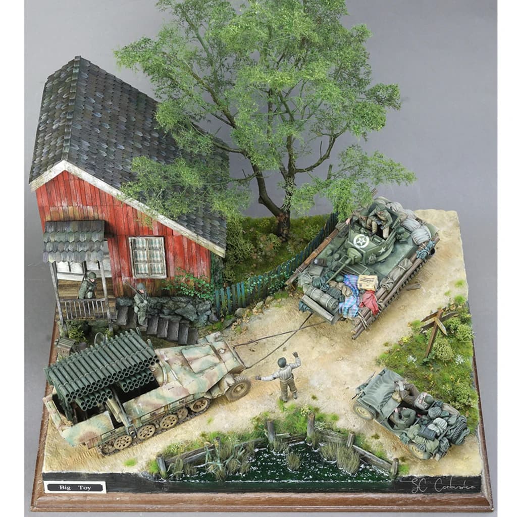 1:35 Scale Military Dioramas Building Model Kits Architecture House Scene