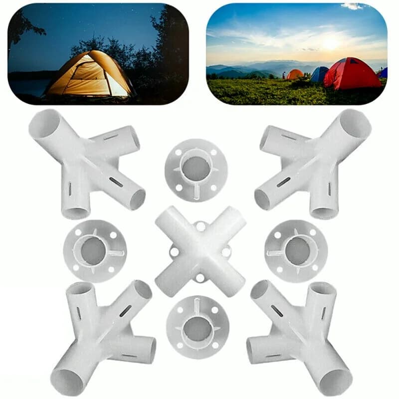 9 Pcs 19mm PVC Straight Elbow Cross Connector Joint Tee  Pipe Fitting DIY Fixed Fittings For Gazebo Awning Tent