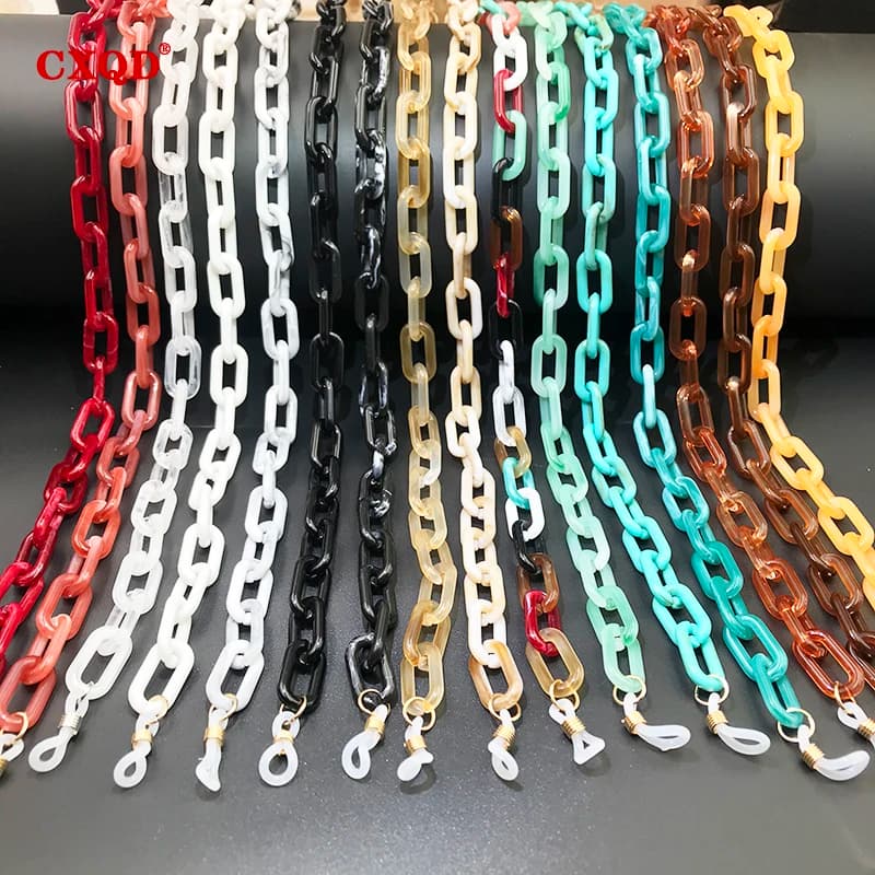 Hot Leopard Fashion Acrylic Sunglasses Chain Women Reading Glasses Hanging Neck Chain Largand Glasses Chain Eyeglasses Strap