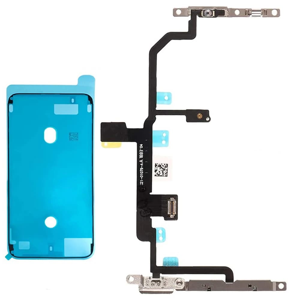 For iPhone 7 7Plus 8G 8 Plus Power Volume Button Silent Switch Flash Light Flex Cable With Bracket + Adhesive Strips