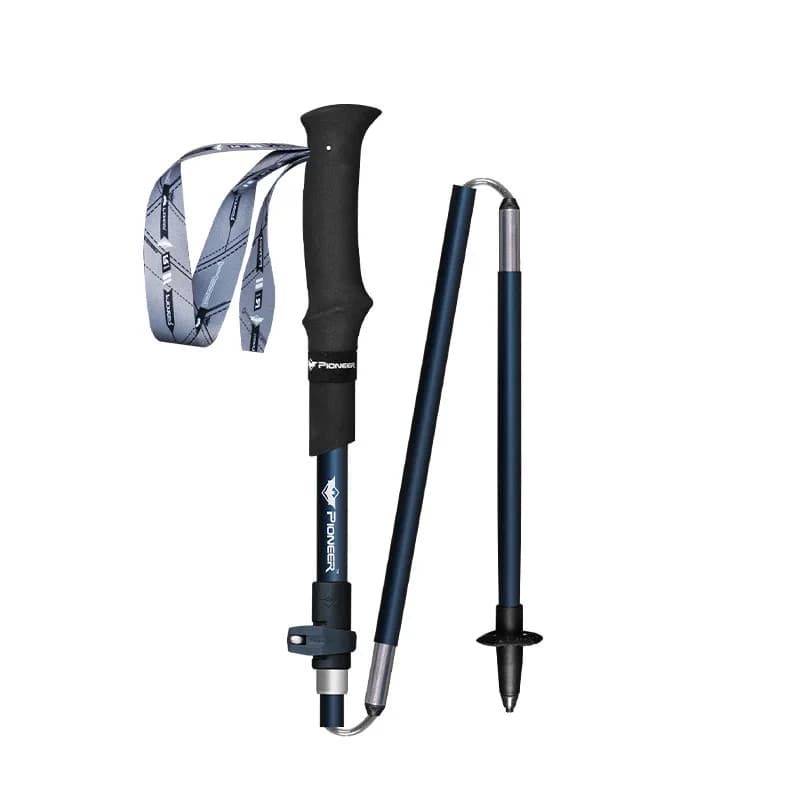Pioneer 2 Pcs Carbon And Aluminum Alloy Walking Sticks With Quick Lock  5 Sections Ultralight Portable For Trail Running Outdoor