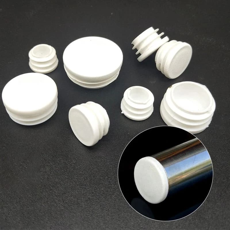 16pcs white Plastic tube Insert plug anti-slip chair leg cap table feet decor cover Furniture feet leveling floor protector pad