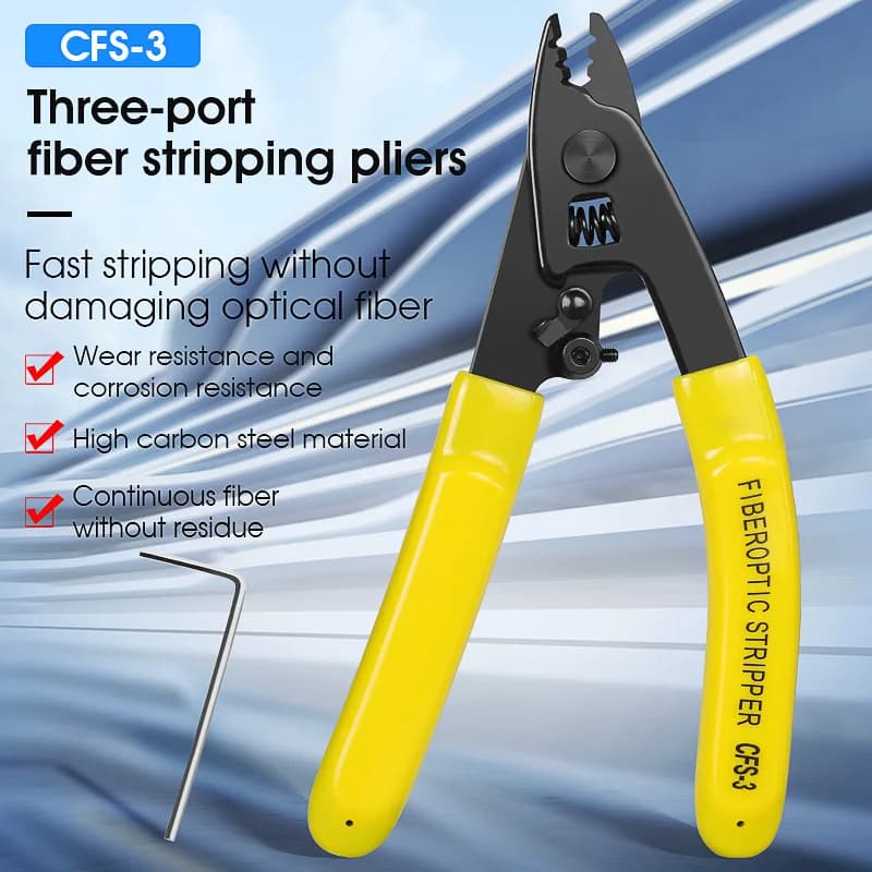 CFS-3 Three-port Fiber Optical Stripper Pliers Wire Strippers for FTTH Tools Optic Stripping Plier Tool