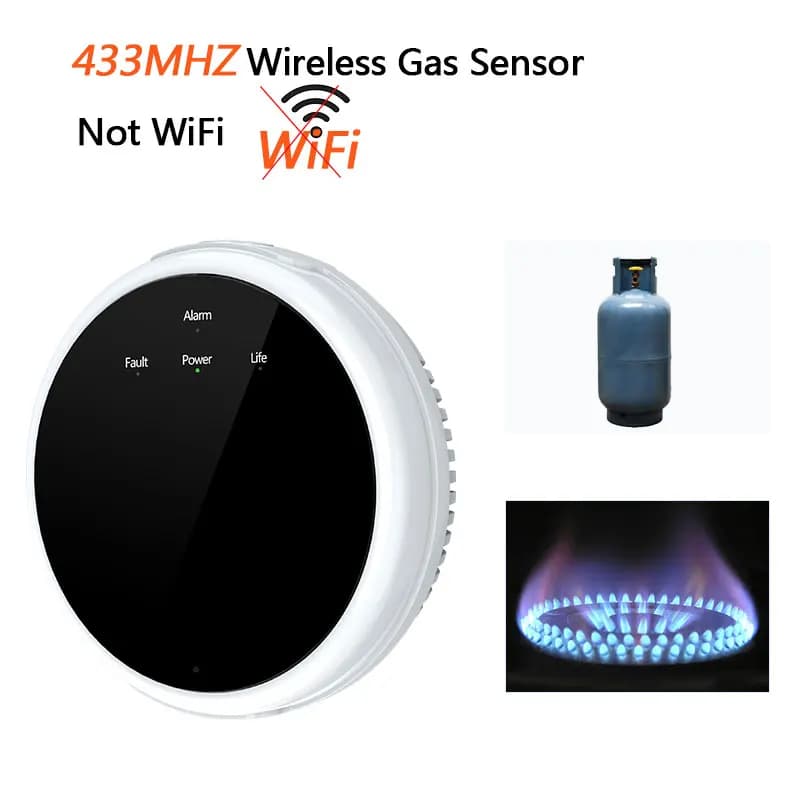 Wireless Gas detector 433MHz Gas Leak Sensor Combustible Methane Propane Butane Natural  for Home Security Burglar Alarm System
